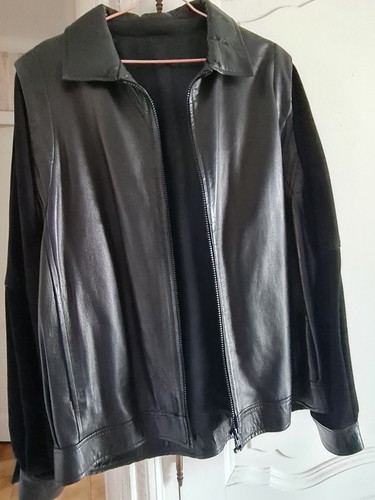 Blouson cuir noir vintage - blouson,