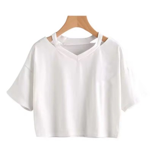 Crop top femme col découper - top,