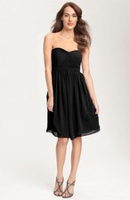 NEW JENNY YOO Keira Convertible Strapless Chiffon DRESS SIZE 8 $265  BLACK