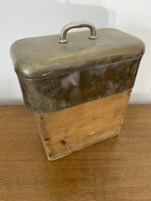 Bac À Eau Ancien Cuivre Étamé + Bac Bois Chauffe Eau Cuisine Vintage #C440