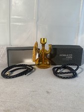 Petite Chicha Portative En Verre Couleur Jaune Avec Sa Boite Et Deux Tuyau 