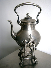Samovar 19°s Orfèvrerie Métal argenté Théière décor Classique Pâte Lion