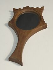 miroir face à main en bois