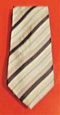 * JEREM SILK TIE * STRIPES * GREY - BROWN - BLUE  *