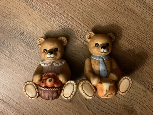 Homco bear figurines honey pot - homco,