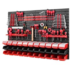 Paroi à outils - système de stockage 1152 x 780 mm LOT paroi perforée avec bo...