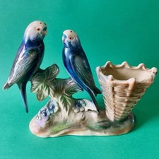 Statuette vase Jema Holland 546 perruches vintage Mid-century MCM kitsch 70s