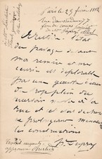art Henri Louis Dupray lettre autographe signée Frantz Jourdain fuite d'eau !