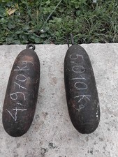 Paire de Poids de Pendule Comtoise Horloge Ancienne en  Fonte du 19 ème