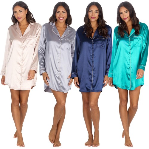 Chemise nuit satinée - chemise, pour