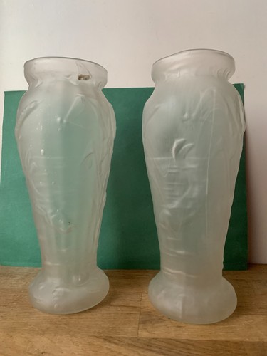 Paire anciens vases verre - d'anciens,