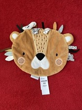 ?? DOUDOU VERTBAUDET PLAT LION  JAUNE MOUTARDE  NOIR  OISEAU ÉTIQUETTES NEUF