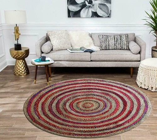 Tapis 100 coton jute naturel - %,