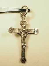 CROIX PENDENTIF ANCIEN ARGENT MASSIF ANTIQUE SILVER CROSS PENDANT