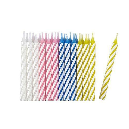 Bougies rayées multicolores - rayées,