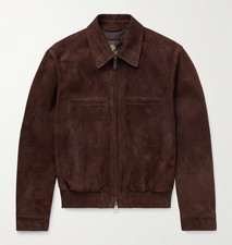 Veste en cuir homme marron pur