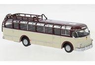 Voiture miniature 1/87 Saurer 5 GVF-U 1951 (Rouge foncé x Beige) [58065]