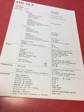 Honda ATC70 F TB03 Fiche technique caractéristiques moto service formation