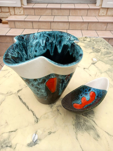 Grand vase coupe ceramique - vase, +coupe