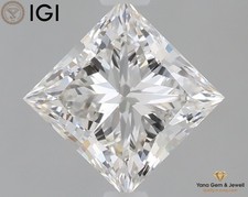 Diamant cultivé en laboratoire CVD taille PRINCESSE 1,50 CT. Certificat IGI...