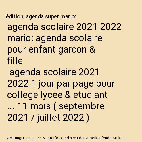 Agenda scolaire 2021 - scolaire, 2022