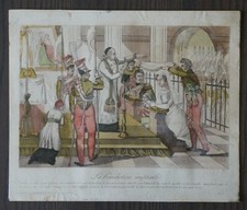 BEGAT.F XIXEME-GRAVURE ORIGINALE AQUARELLEE-HISTOIRE D'ELISA-LA BENEDICTION NUP.