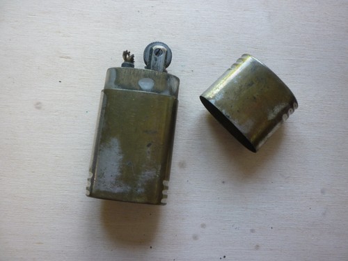 Ancien briquet laiton feu - briquet,