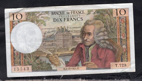 Francs voltaire 12 1971 - 10,