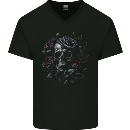 Gothique crâne avec - crâne, fleurs