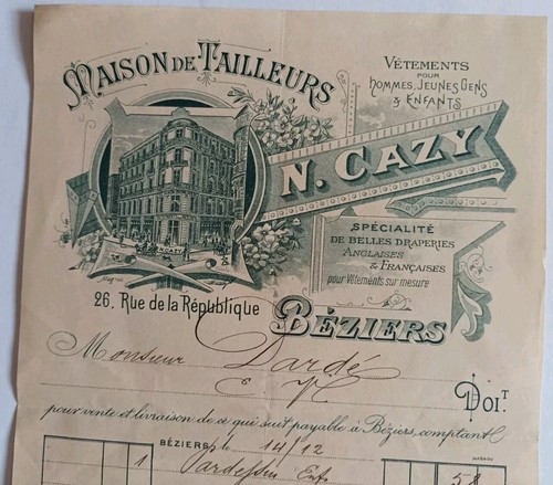 Ancienne facture 1900 - facture,