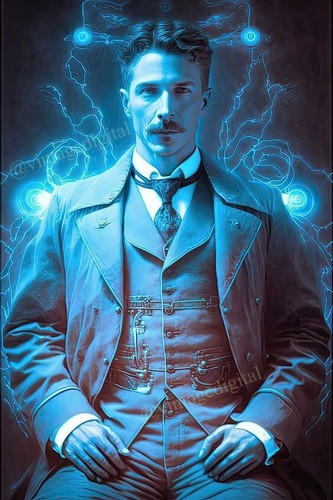 Plaque métal nikola tesla - plaque,