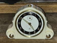 Ancien réveil ART DECO en bakélite blanche SMI