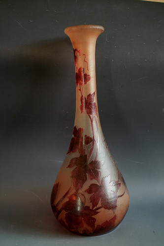 Ancien vase verre gravé - en,