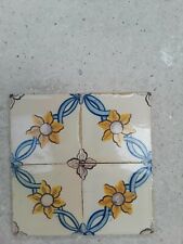 4 Anciens Carreaux Carrelages Azulejos Tiles Déco Credence Cuisine Cheminée 14cm
