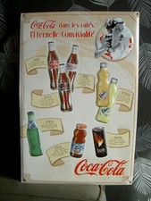 GRANDE plaque ancienne tôle Bistrot " PIN UP COCA COLA " vintage - 60 cm X 40 cm