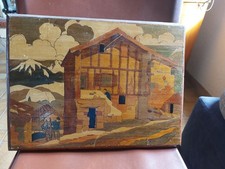 TABLEAU PYRENEES L VERT PYROGRAVURE SUR BOIS EN 19497. PAYS BASQUE