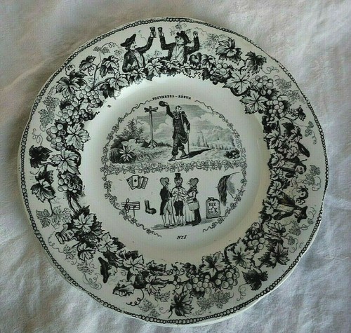 Assiette faïence creil - faïence,