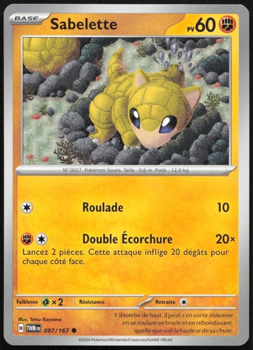 Carte pokémon sabelette - carte,