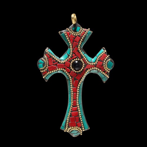 Pendentif croix boho fait - croix,