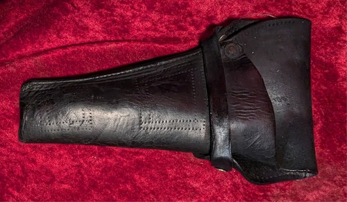 Black leather revolver - revolver, holster