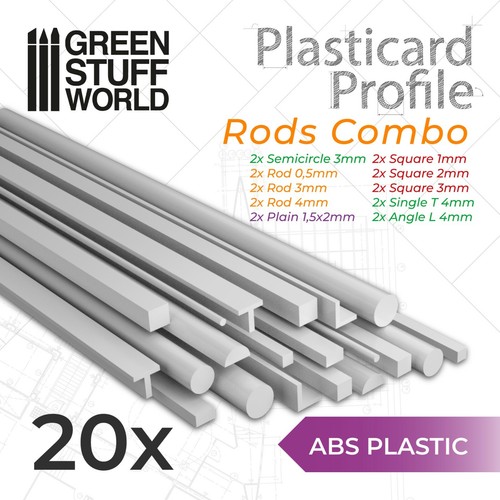 20x plasticard profilés tige - 20x,