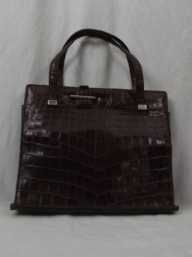 Sac croco marron deux - croco, à