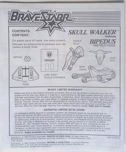 Notice instructions bravestarr - instructions,