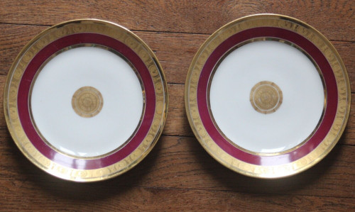 Paire assiette porcelaine - d'assiette, en