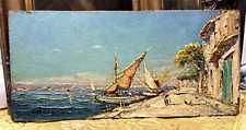 tableau hurard joseph martigues port huile sur bois marine bateaux