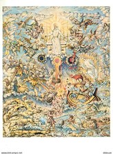 Art - Peinture - Foujita - L'Apocalypse - Le puits de l'abime  - Aquarelle sur p