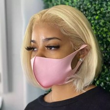 Perruque Naturelle Wig Humain Blond Doré Platine Lace Front 13x4x1 Dentelle 30cm