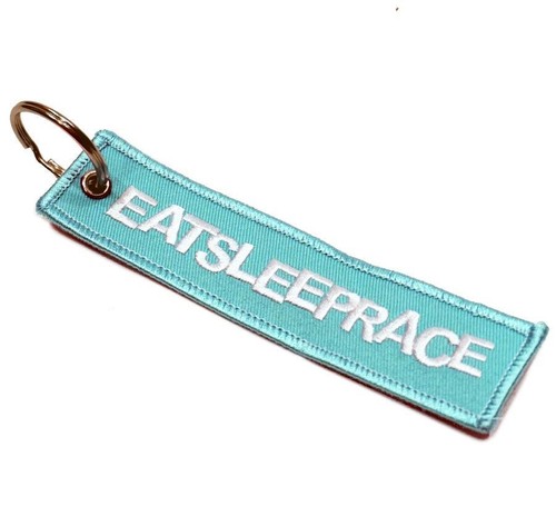 Embroidered keychain teal - embroidered,