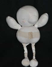 🍀Peluche ABSORBA Doudou Oiseau Poussin Blanc Beige " Les Bebés Sont Comme ça "