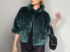 Manteau fourrure femme vert